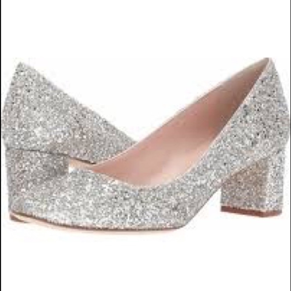 Kate Spade Dolores Silver Gold Glitter Pumps